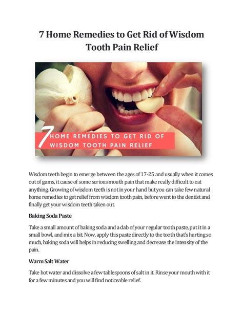 How To Lessen Wisdom Tooth Pain : Wisdom Tooth Pain reliever-Home Remedy to relieve ... : Just ...