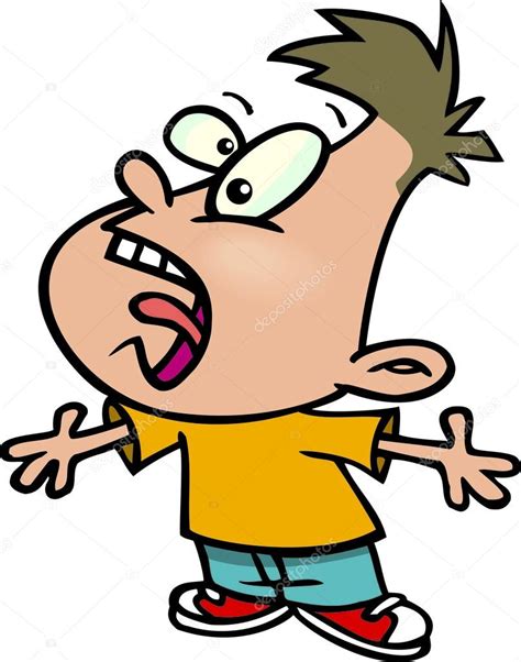 Cartoon kid yelling — Stock Vector © ronleishman #13951177