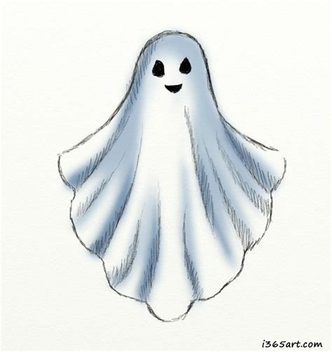 easy scary ghost drawing - Ligia Goble