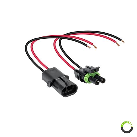 2-Wire Weather Pack Connector Kit Assembled with 10" 12 AWG Wires ...