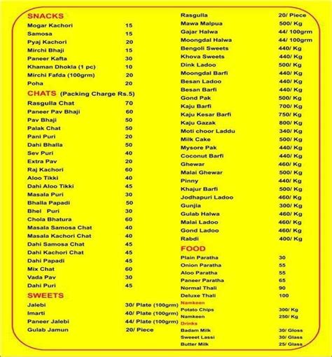 Rajasthan Sweets Menu, Menu for Rajasthan Sweets, Koramangala 1st Block ...