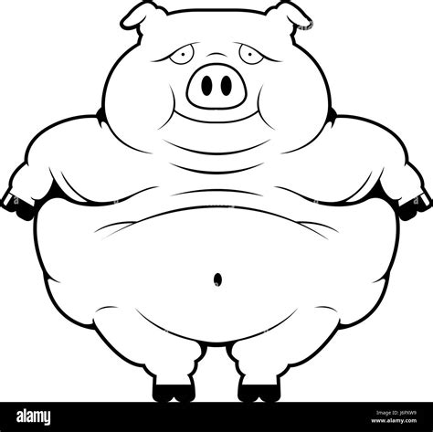 A happy cartoon fat pig standing and smiling Stock Vector Image & Art - Alamy