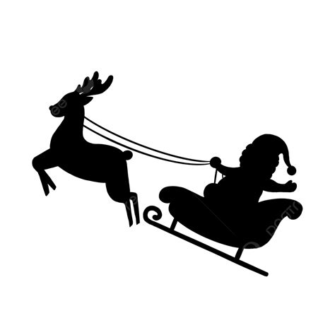 Santa Sleigh Silhouette PNG And Vector Images Free Download - Pngtree