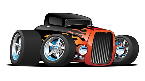 Hot Rod Classic Coupe Custom Car Cartoon Vector Illustration 373424 Vector Art at Vecteezy