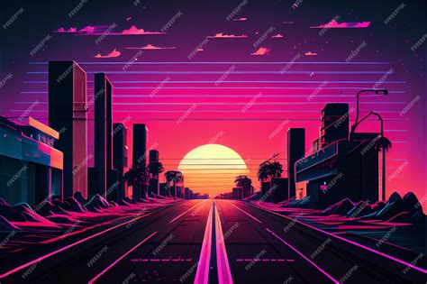 Premium Photo | Beautiful retro classic street cityscape while sunset Generative AI illustration