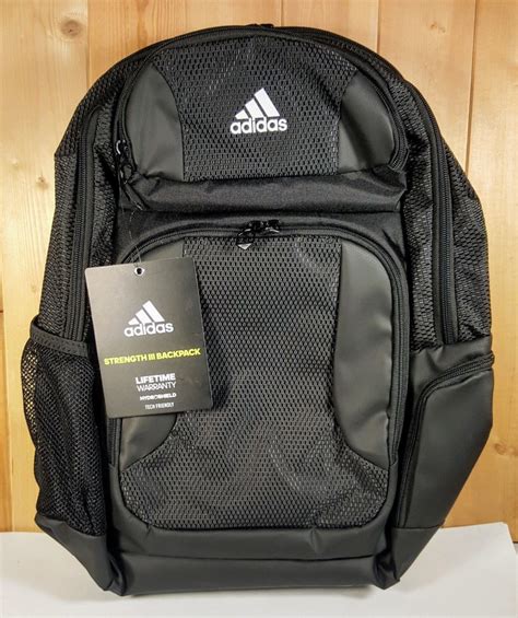 Adidas Strength III Backpack, Laptop Sleeve, Cooler Pocket, Black, TECH * NEW