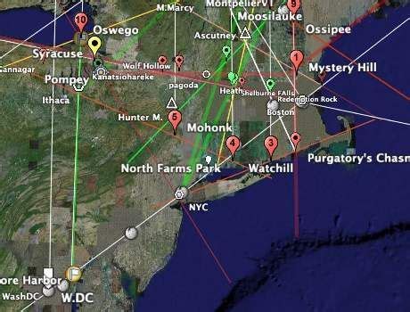 Ley Lines New England Map - Mount Snow Trail Map