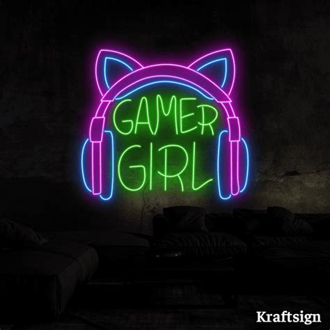 Craftnamesign Gamer Girl LED Neon Sign, Girl Room Decor, Gamer Gifts ...