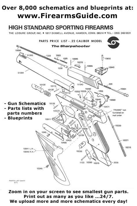 Over 15,000 printable gun schematics (diagrams) and blueprints for antique and modern guns