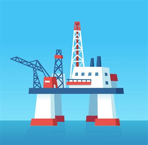 Premium Vector | Oil rig cartoon illustration