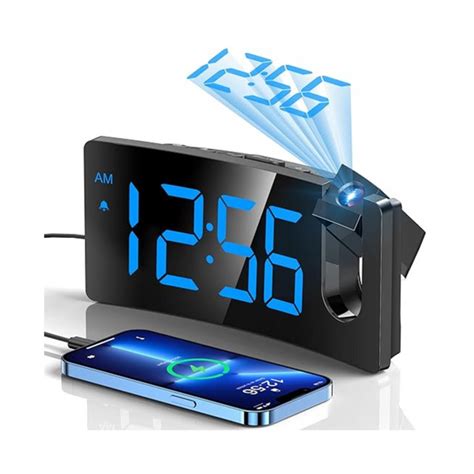 Projection Alarm Clock, Digital Clock with 180° Rotatable Projector