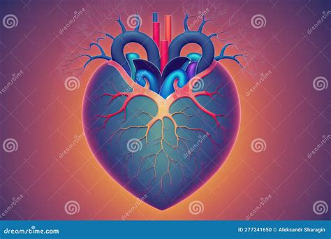 An Illustration of a Neon Heart on a Black Background, Generative Ai Stock Illustration ...