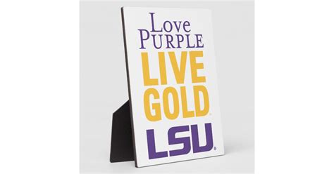 Love Purple Live Gold LSU Logo Plaque | Zazzle