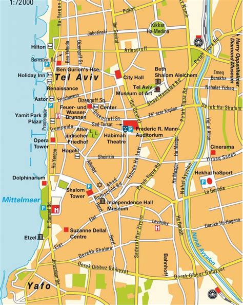 Map of Tel Aviv area - Map of Tel Aviv area (Israel)