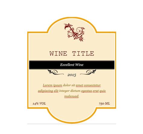 40 FREE Wine Label Templates (Editable) - TemplateArchive | Wine label template, Wine bottle ...