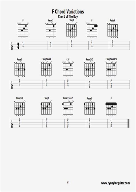 F Chord Guitar Variations