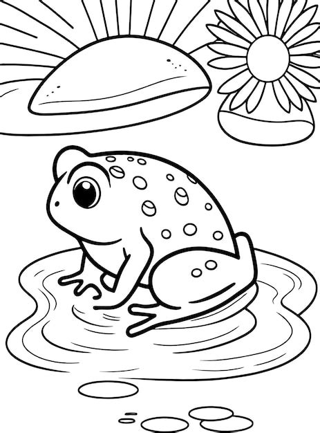 Premium Vector | Frog coloring page line art illustration and vector art