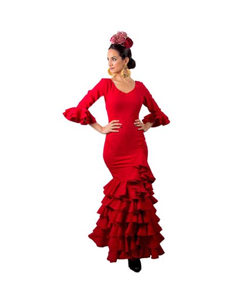 Flamenco dress , size 44 Model Revuelo, red colour - El Rocio