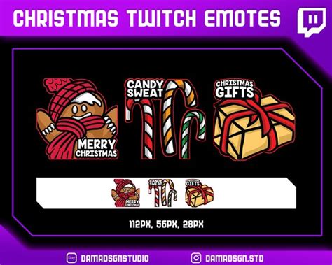 Merry Christmas Twitch Emotes Discord Emotes - Etsy