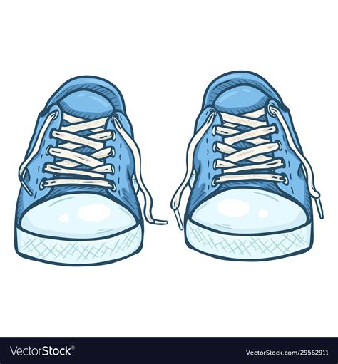 Cartoon - pair casual gumshoes front view Vector Image