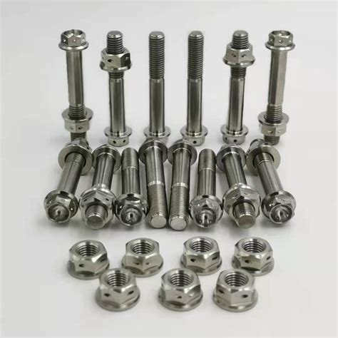 Hex Flange Titanium Bolts with Drilled Titanium Nuts – Baoji HOSN Titanium Co., Ltd.