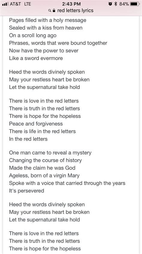 Crowder Red Letters Lyrics - LyricsWalls