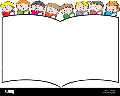 vector cartoon children reading background Stock Vector Image & Art - Alamy