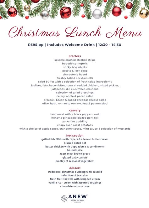 Witbank Christmas Lunch | Hotel Specials | ANEW Hotel Witbank