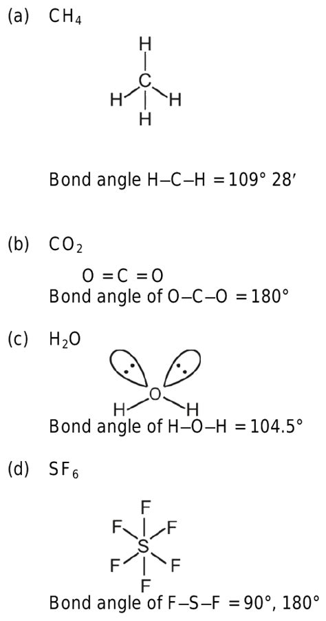 which among CH4,CO2,H2O,SF6 have bond angle nearly 90degree