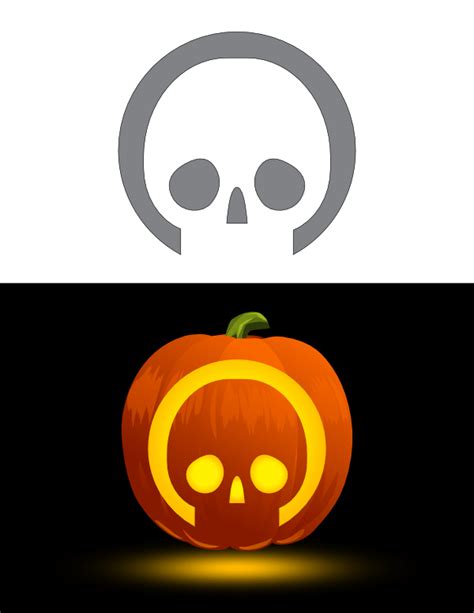 Skull Pumpkin Stencil