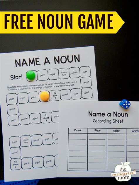 Name a noun game | Teaching nouns, Noun games, Nouns worksheet