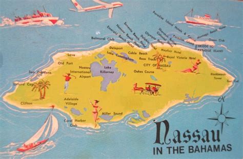 Old Map Of Nassau Bahamas