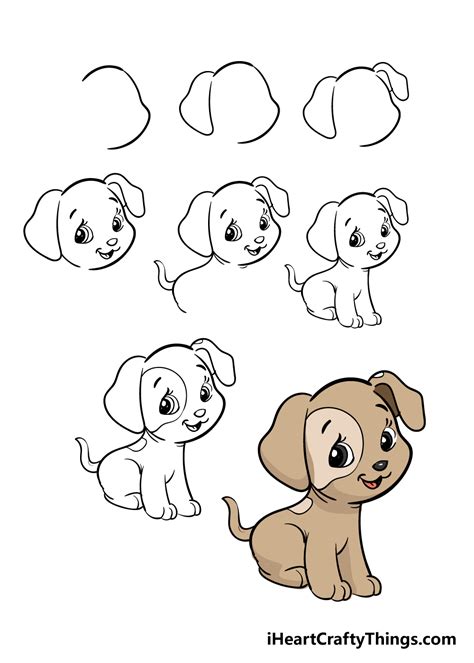 Puppy Drawing - How To Draw A Puppy Step By Step