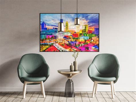 Atlanta Georgia Abstract Skyline Canvas Print - Etsy