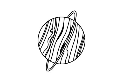 Planet Uranus Outline Icon By Printables Plazza | TheHungryJPEG