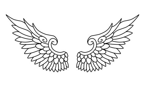 Free vector angel wings line art and outline 19464486 Vector Art at Vecteezy