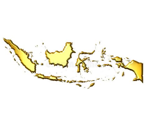 Indonesia 3d Golden Map stock illustration. Image of shiny - 8742621