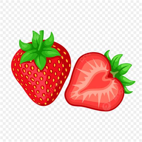 Fresh Strawberries Vector PNG Images, Fresh Strawberry Cartoon Vector, Strawberry, Fruit ...