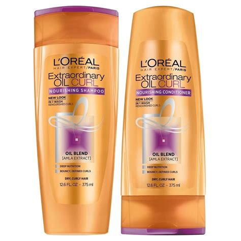 L'Oreal Paris Nourishing Shampoo Conditioner Set 12.6 Oz Extraordinary Oil Curls - Walmart.com ...