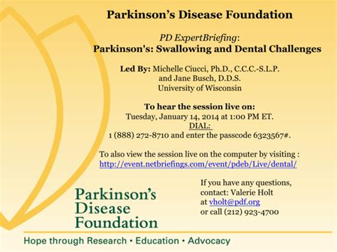 Slides - Parkinson's Disease Foundation