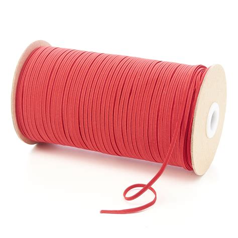 3mm 4 Cord Red Flat Braided Elastic - Kalsi Cords UK Manufacturer