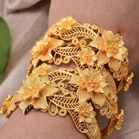 Gold Bangles for Women Wedding Gold Bangles Statement Gold - Etsy