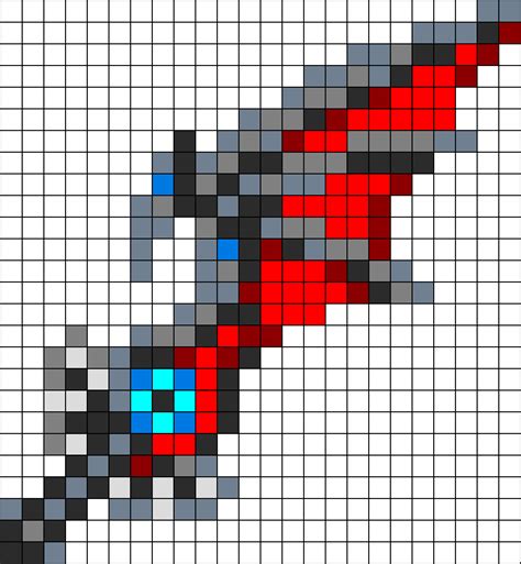 Easy Minecraft Sword Pixel Art