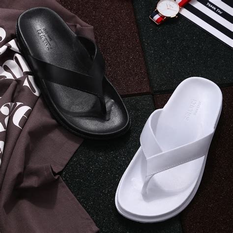 Summer Solid Flip Flops Men White Shoes New Fashion 2018 Design Brand White Slippers European ...