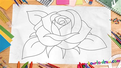 Open Rose Drawing Step By Step at GetDrawings | Free download