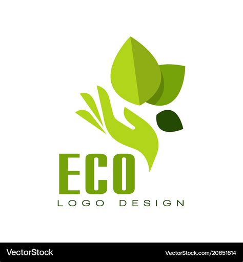 Eco logo design healthy organic food label Vector Image