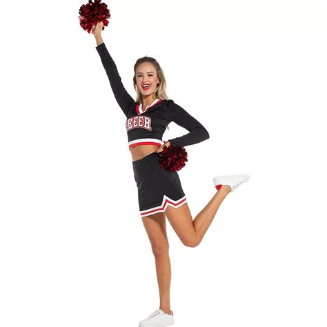 Cheerleading red and black pom poms 179389-Red and black cheerleading pom poms