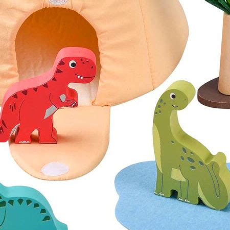 Wooden Dinosaur Playset with Volcano - My Wooden Toys