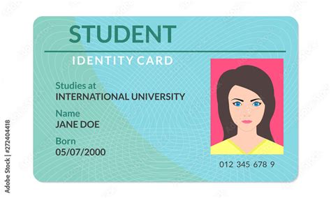 Student id card. University, school, college identity card with photo. Vector illustration ...