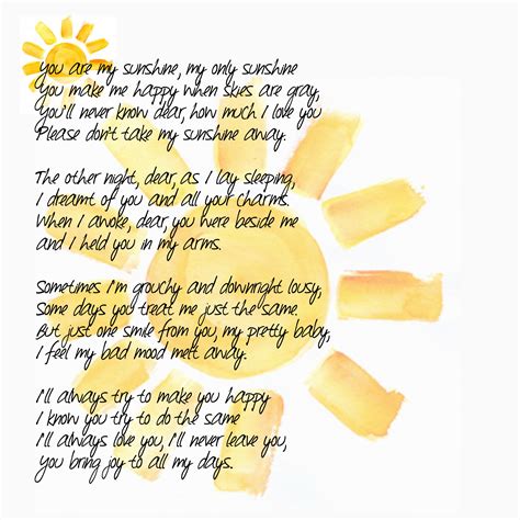 Some “happy” alternative lyrics to “You are My Sunshine” | Sunshine ...